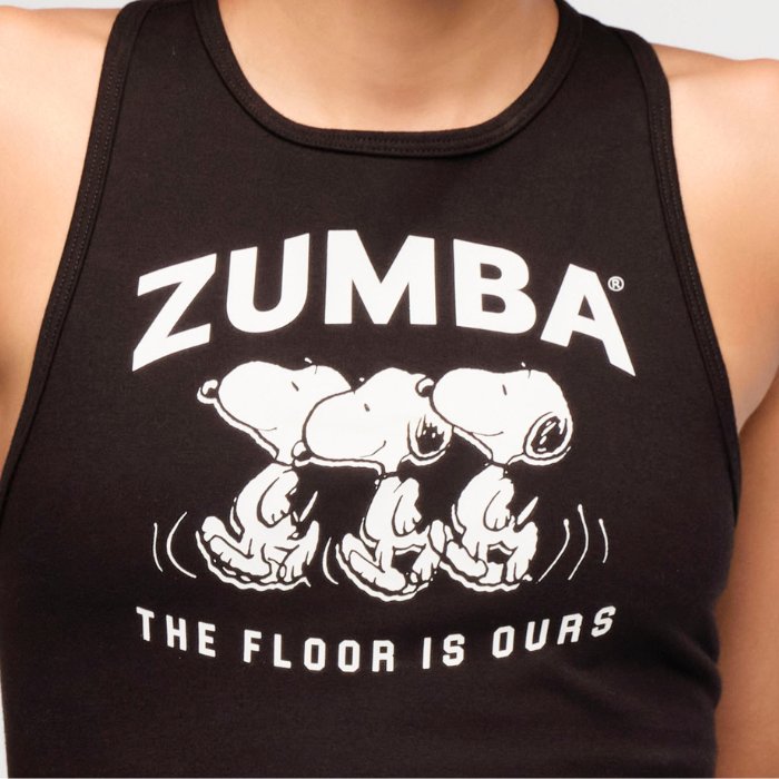 Crop top czarny Zumba X Peanuts