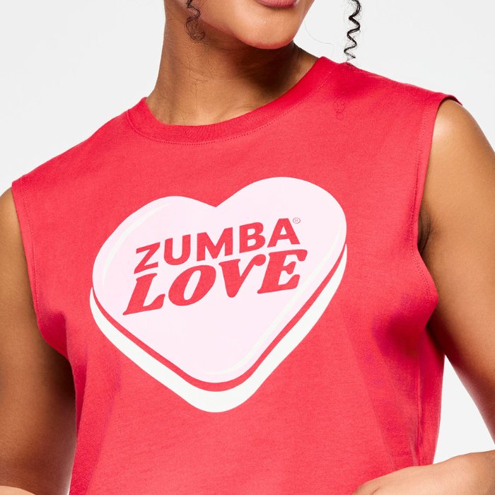 Crop top czerwony Zumba Love