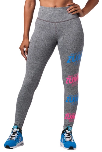 Legginsy damskie z wysokim stanem szare Zumba Happy