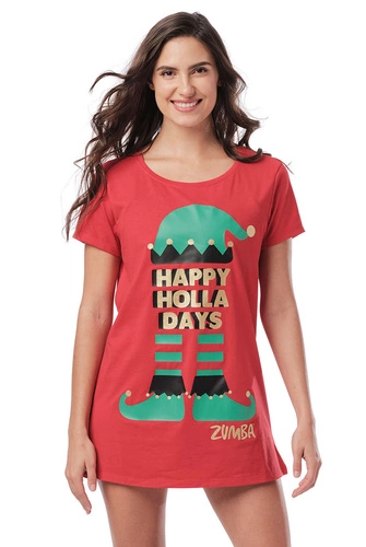 Koszulka długa do spania Zumba Happy Holla Days