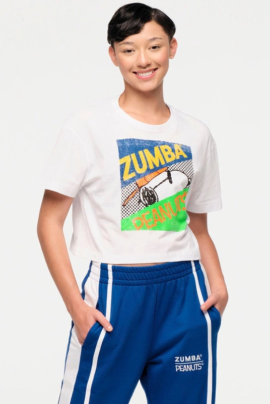 Crop top biały Zumba X Peanuts