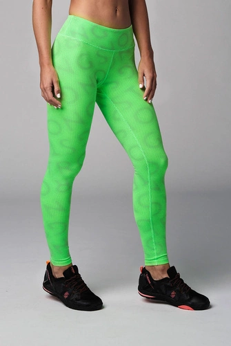 Legginsy damskie odblaskowe zielone STRONG ID Laser Perfect