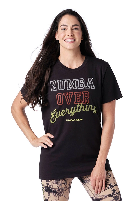 Koszulka sportowa czarna T-shirt Zumba Over Everything