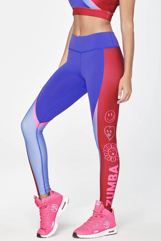 Legginsy sportowe fioletowe Zumba Happy