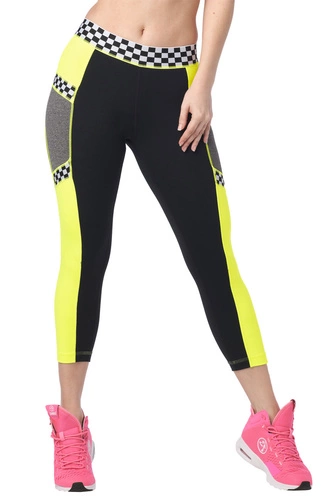 Legginsy damskie sportowe czarne Zumba Let's Go Crop