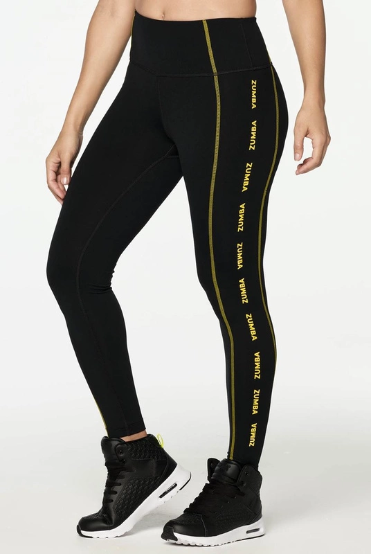 Legginsy z wysokim stanem czarne Zumba Bold