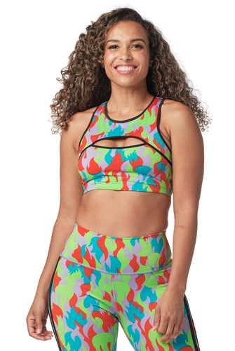 Stanik sportowy multikolorowy Zumba Fuego Keyhole