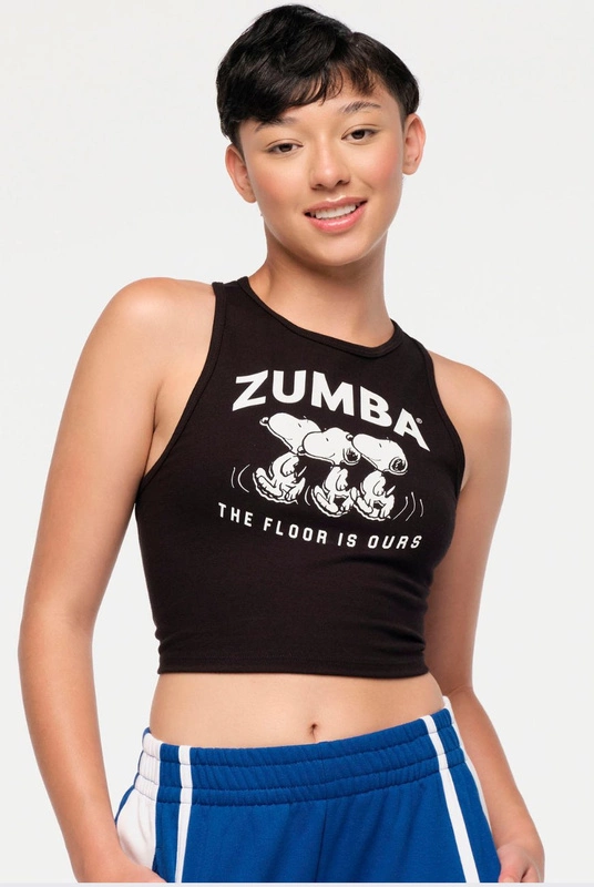 Crop top czarny Zumba X Peanuts