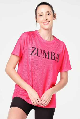 Koszulka z siateczki różowa Zumba Prep