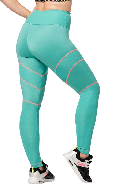 Legginsy z wysokim stanem turkusowe Zumba Bold is the New Basic