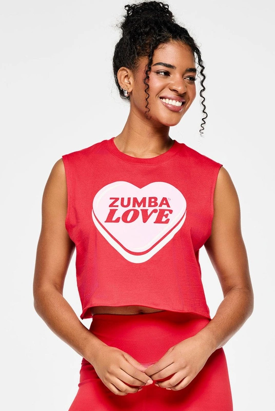 Crop top czerwony Zumba Love