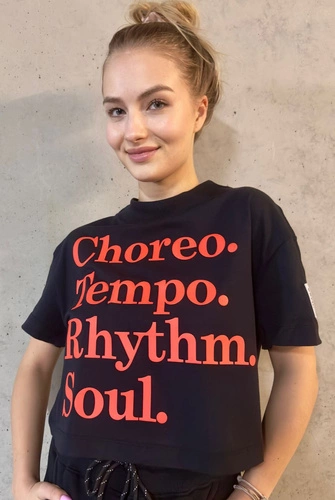 Koszulka z krótkim rękawem czarna Zumba Rhythm Soul