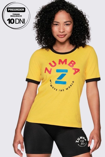 Koszulka T-shirt żółta Zumba Retro Ringer 