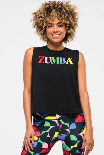 Koszulka bez rękawów czarna Zumba Haus