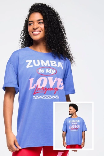 T-shirt fioletowy unisex Zumba Love