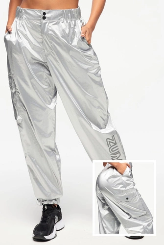 Spodnie dresowe cargo srebrne Zumba Runway